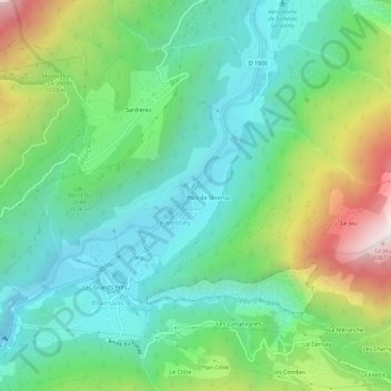 Lenfrey topographic map, elevation, terrain