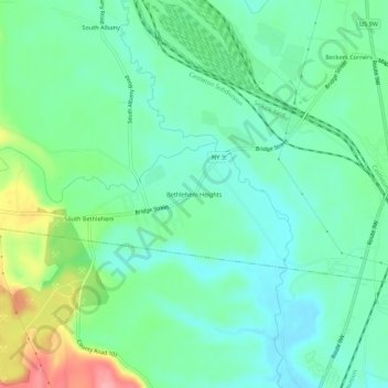 Bethlehem Heights topographic map, elevation, terrain
