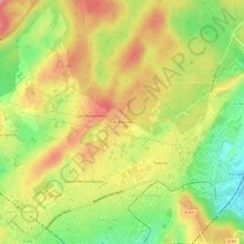 Les Planches topographic map, elevation, terrain