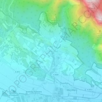 Araya topographic map, elevation, terrain