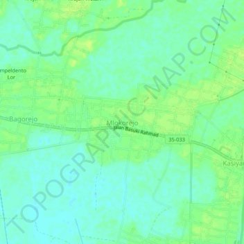 Mlokorejo topographic map, elevation, terrain