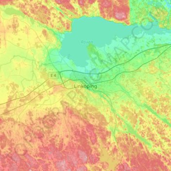 Linköping topographic map, elevation, terrain