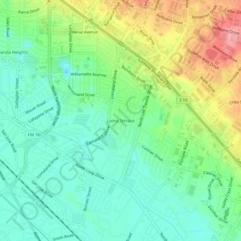 Loma Terrace topographic map, elevation, terrain