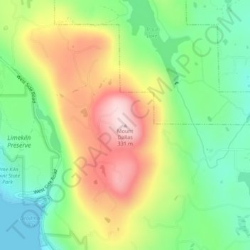 Mount Dallas topographic map, elevation, terrain