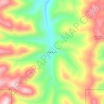 Clear Creek topographic map, elevation, terrain