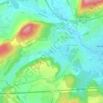 Byans topographic map, elevation, terrain