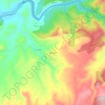 Morillejo topographic map, elevation, terrain