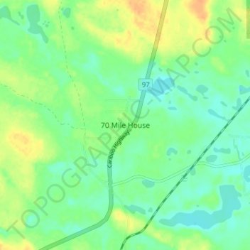 70 Mile House topographic map, elevation, terrain