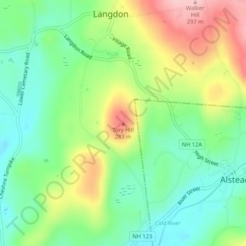 Tory Hill topographic map, elevation, terrain