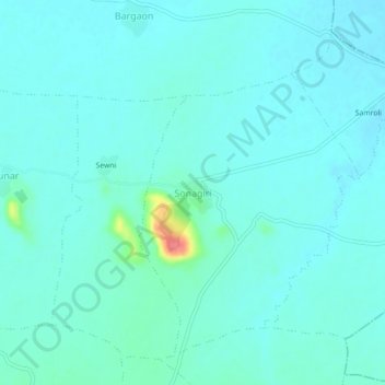 Sonagiri topographic map, elevation, terrain