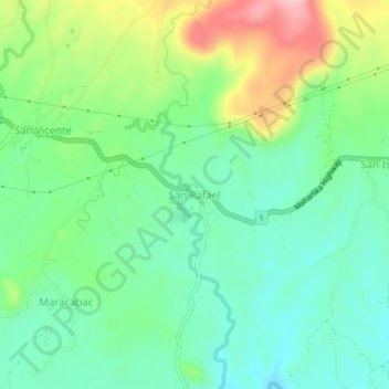 San Rafael topographic map, elevation, terrain