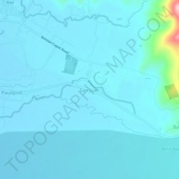 San Juan topographic map, elevation, terrain
