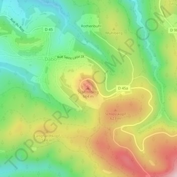 Rocher de Dabo topographic map, elevation, terrain