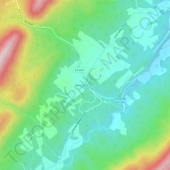 Kings Crossing topographic map, elevation, terrain