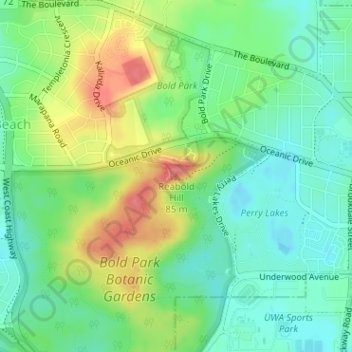 Reabold Hill topographic map, elevation, terrain