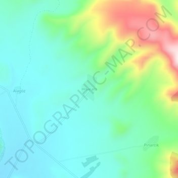 Hisaraltı topographic map, elevation, terrain