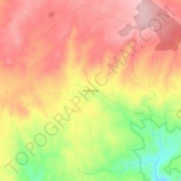Estorninos topographic map, elevation, terrain