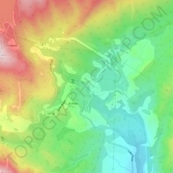 Tuai topographic map, elevation, terrain