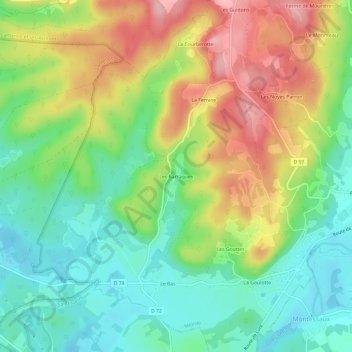 Les Barraques topographic map, elevation, terrain