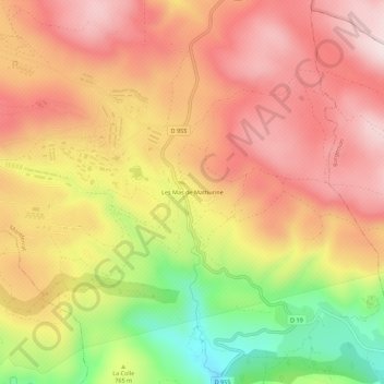 Les Mas de Mathurine topographic map, elevation, terrain