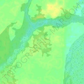 Ossissa topographic map, elevation, terrain
