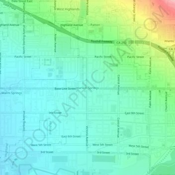 Harlem Springs topographic map, elevation, terrain
