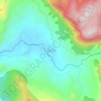 Erathna topographic map, elevation, terrain