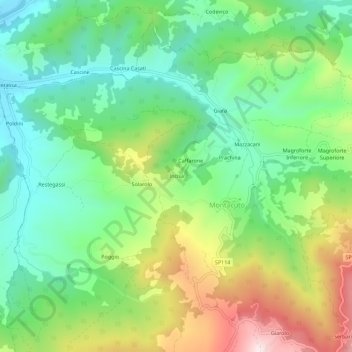Incisa topographic map, elevation, terrain