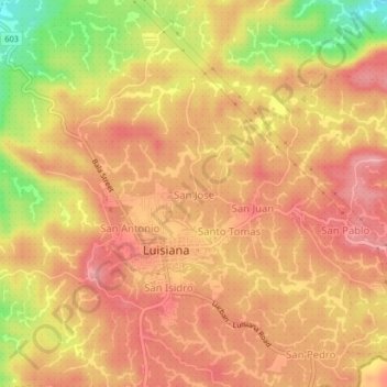 San Jose topographic map, elevation, terrain