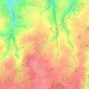 Queledern topographic map, elevation, terrain