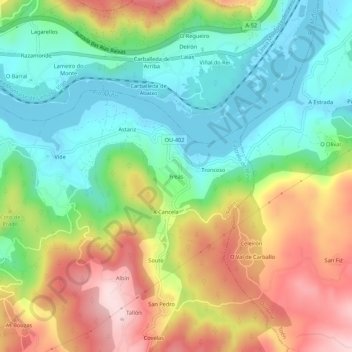 Freás topographic map, elevation, terrain