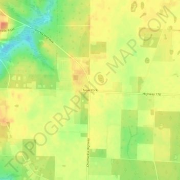 New York topographic map, elevation, terrain