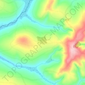 Kidahwe topographic map, elevation, terrain