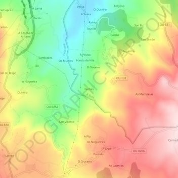 Fechas topographic map, elevation, terrain