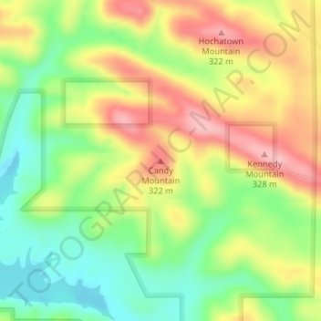 Candy Mountain topographic map, elevation, terrain