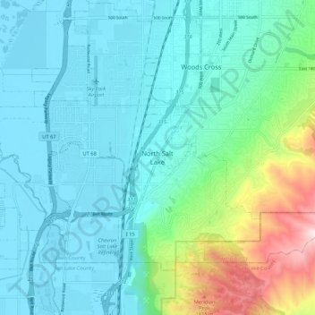 North Salt Lake topographic map, elevation, terrain