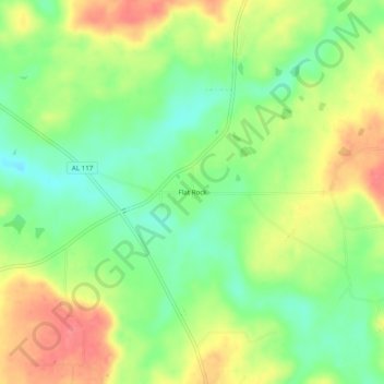 Flat Rock topographic map, elevation, terrain