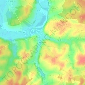 Le Moutherot topographic map, elevation, terrain