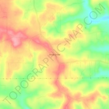 Shady Grove topographic map, elevation, terrain
