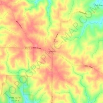 Emeline topographic map, elevation, terrain