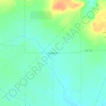 Barbarosa topographic map, elevation, terrain