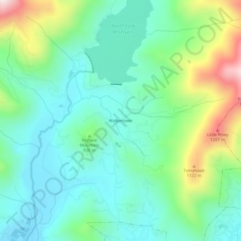 Walkertown topographic map, elevation, terrain