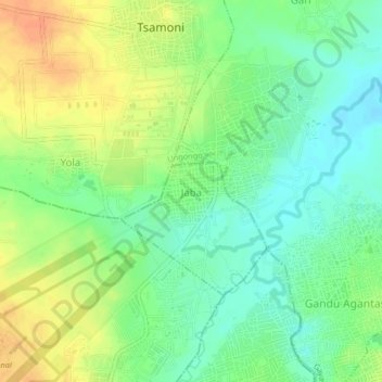 Jaba topographic map, elevation, terrain