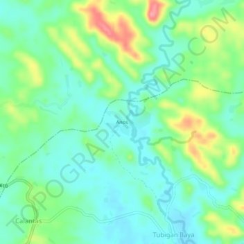 Anos topographic map, elevation, terrain
