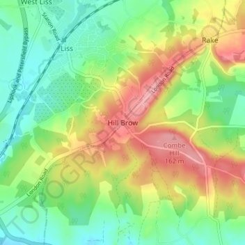 Hill Brow topographic map, elevation, terrain