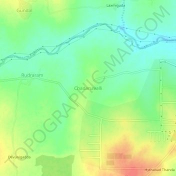 Chadanavalli topographic map, elevation, terrain