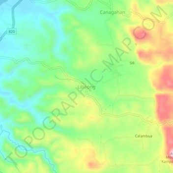 Libaong topographic map, elevation, terrain
