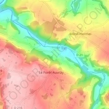 Le Ray topographic map, elevation, terrain