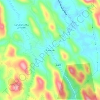 Kongoda topographic map, elevation, terrain