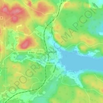 Njutånger topographic map, elevation, terrain